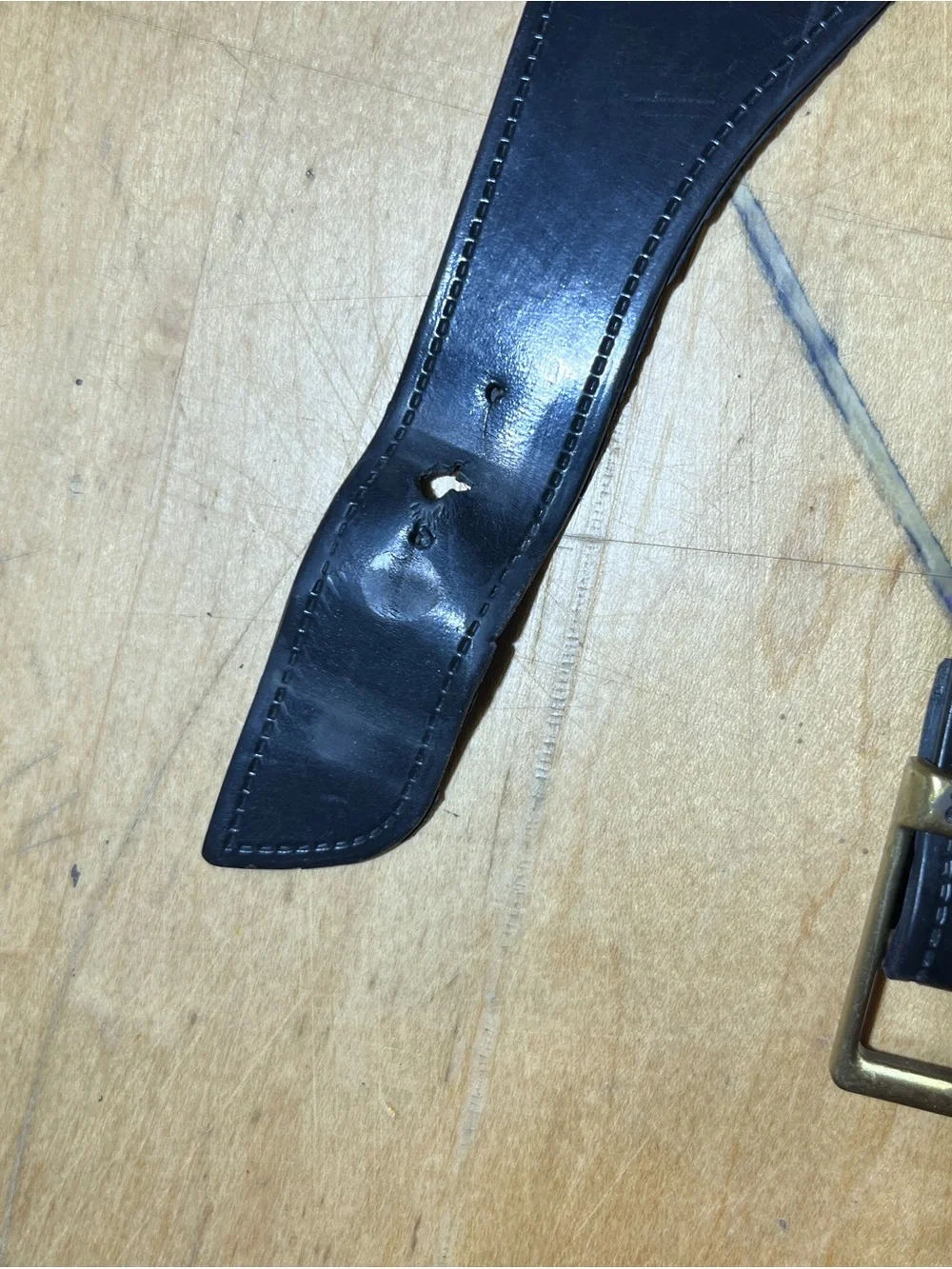 Hunter Black Leather Belt with Brass Logo Plaque